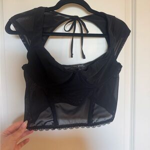 Black sheer crop top